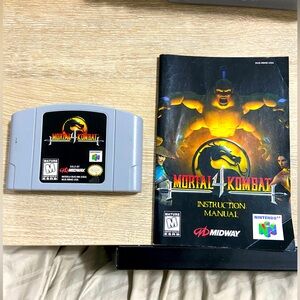 Mortal Kombat 4 (Nintendo 64, 1998) N64 Game Cartridge with Manual